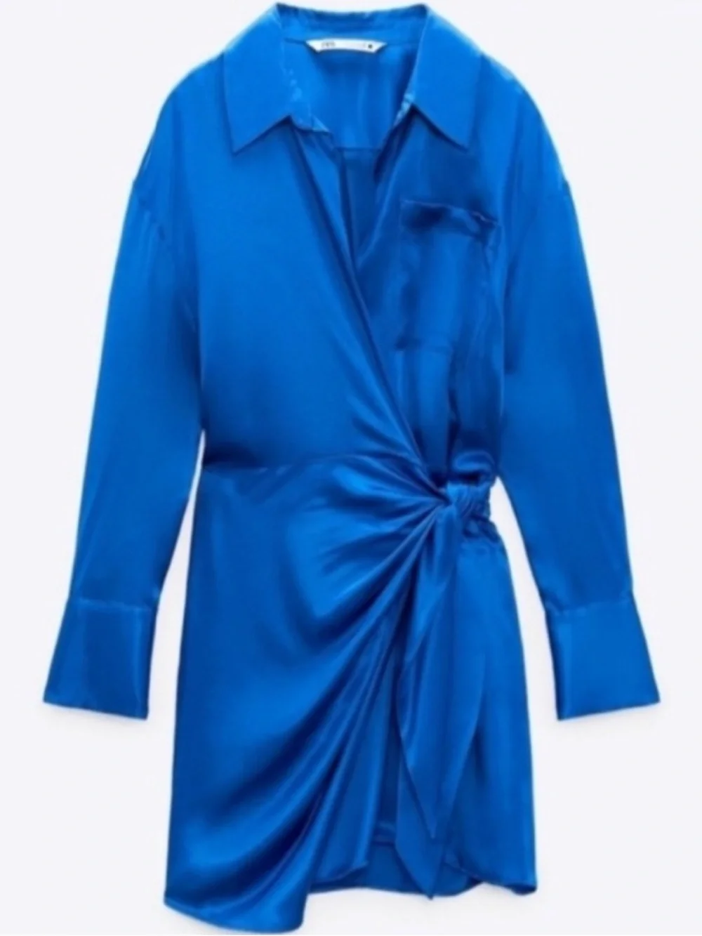 Zara - Cobalt Satin Dress - S - Picture 4 of 8